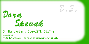 dora spevak business card